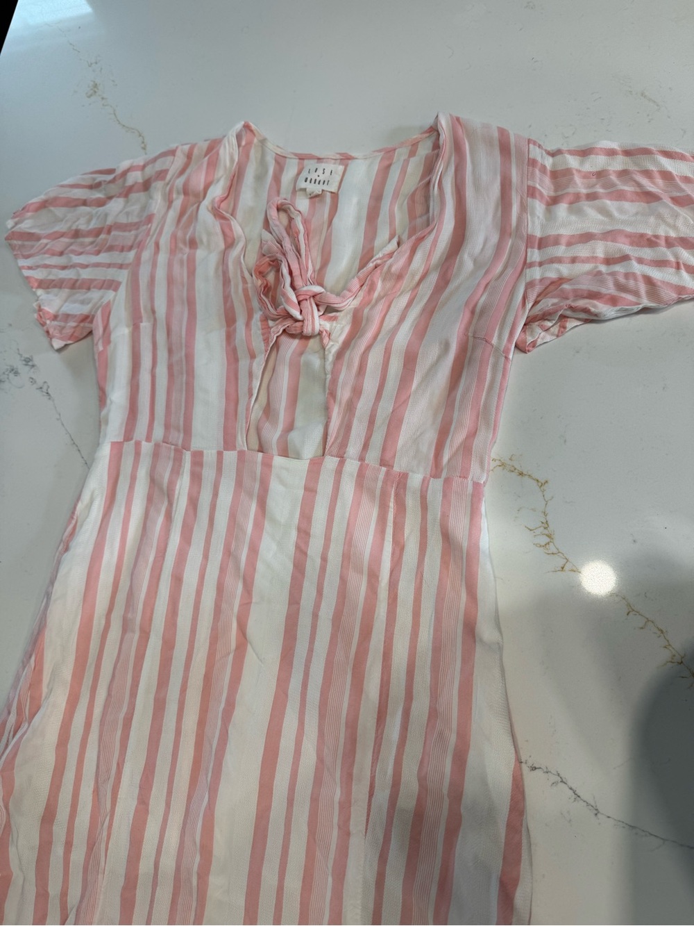 Lost + Wander Pink and White Striped Lightweight Top